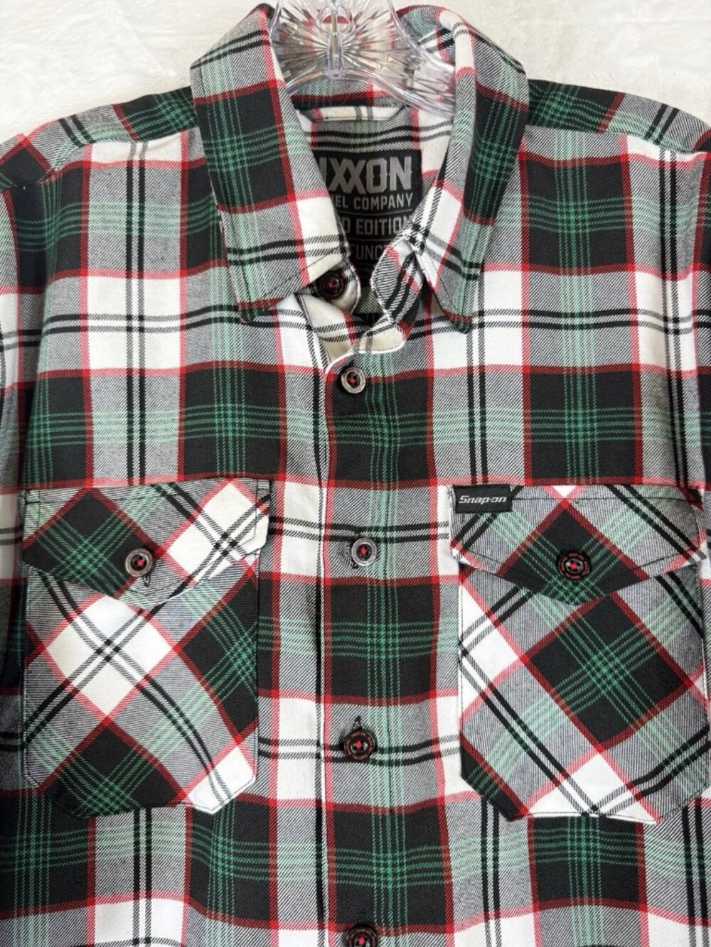 Dixxon Flannel Medium Mens Long Sleeve Snap On Tools Collab Green Plaid